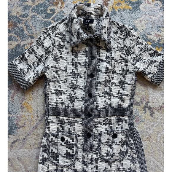 ME+EM Exaggerated Houndstooth Travel Tweed Jumpsuit - Picture 10 of 13